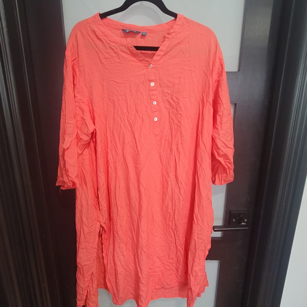 A.L.L. A Little Larger Coral tunic Sz XL